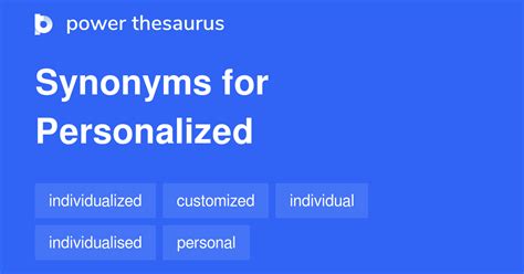 personalized synonyms|individualized synonym.